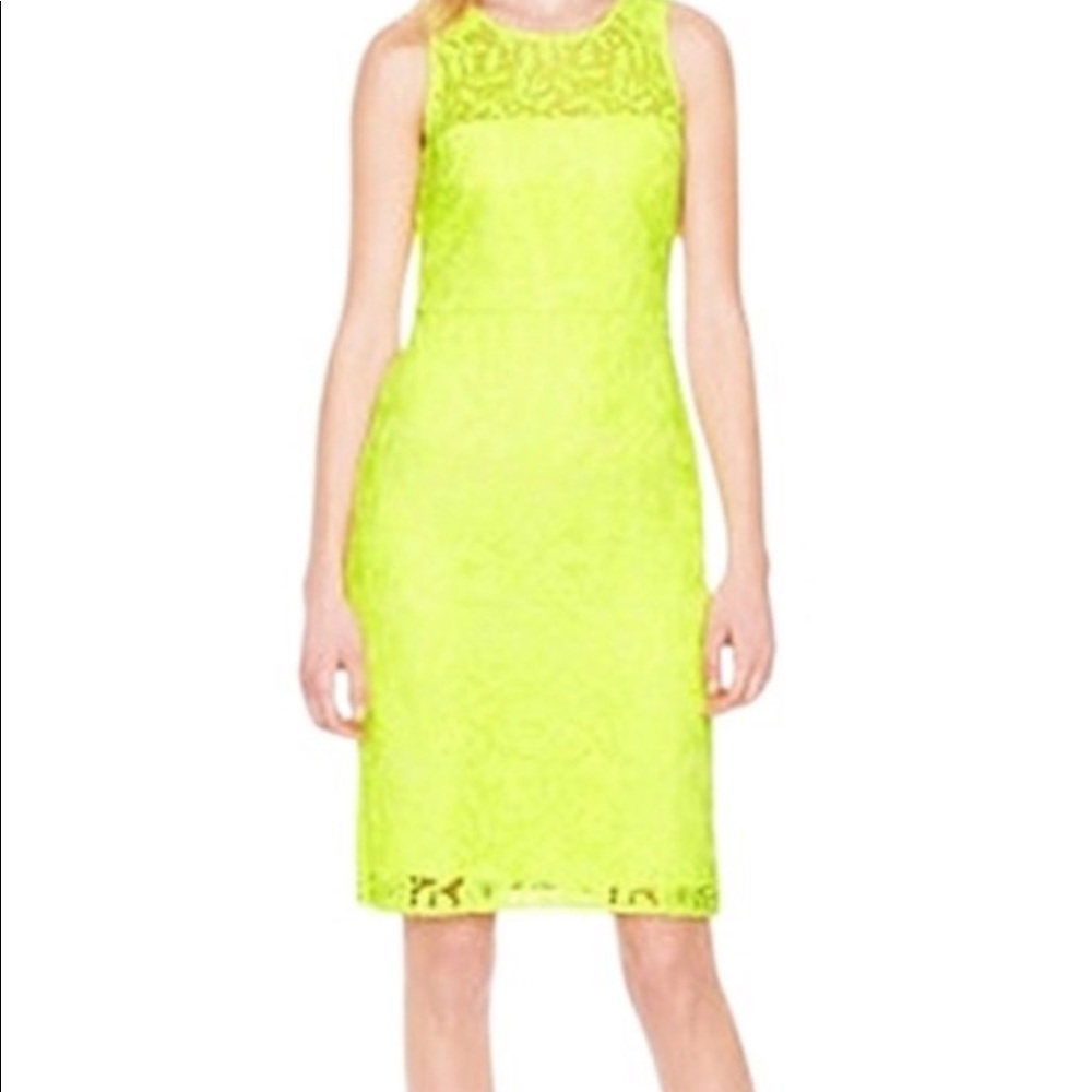 Yellow Lace sheath dress
